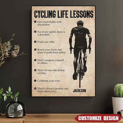 Personalized Cycling Life Lessons Poster / Canvas - Custom Gift For Cycling Lovers