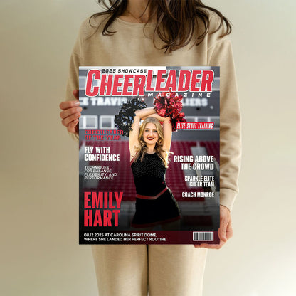 Personalized Cheerleader Magazine Cover Canvas / Poster - Custom Cheer Gift