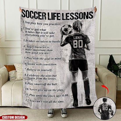 Personalized Motivational Soccer Blanket - Gift For Soccer Lovers