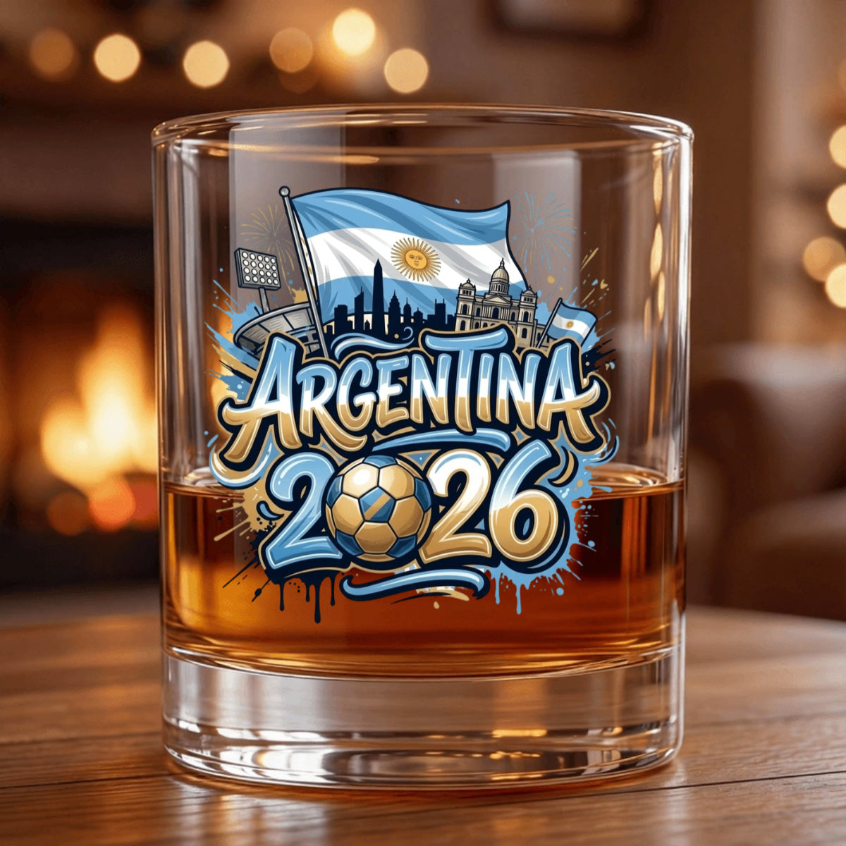Personalized World Cup Soccer Whiskey Glass - Custom Gift for Fan Events & Tailgates