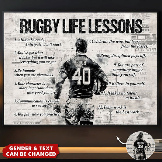 Rugby Life Lessons - Personalized Poster / Canvas