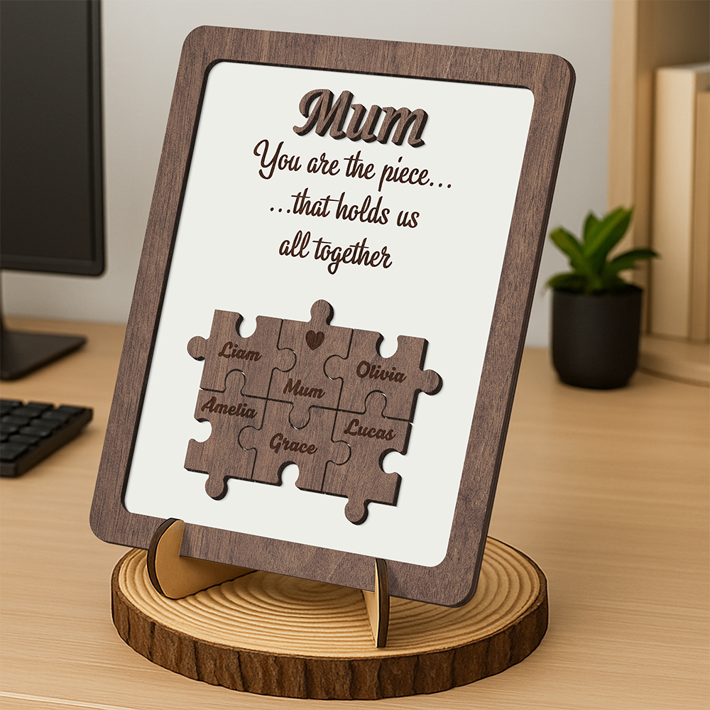 You Are The Piece That Holds Us Together - Personalized 2-Layered Wooden Plaque