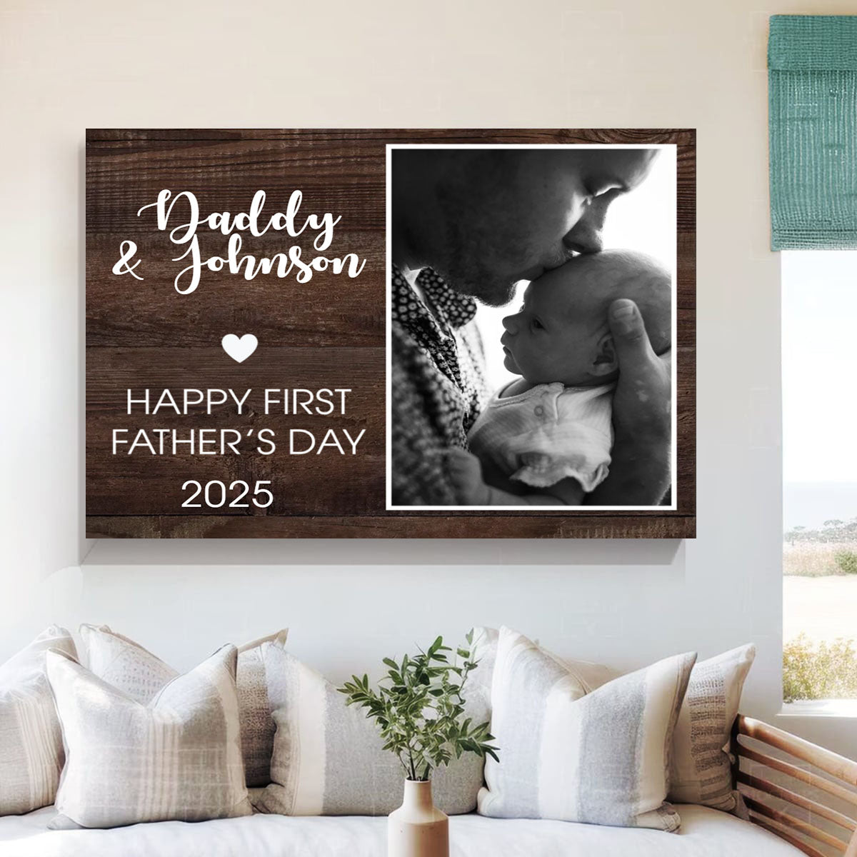Personalized First Father’s Day Canvas / Poster - Custom Photo Gift for New Dads
