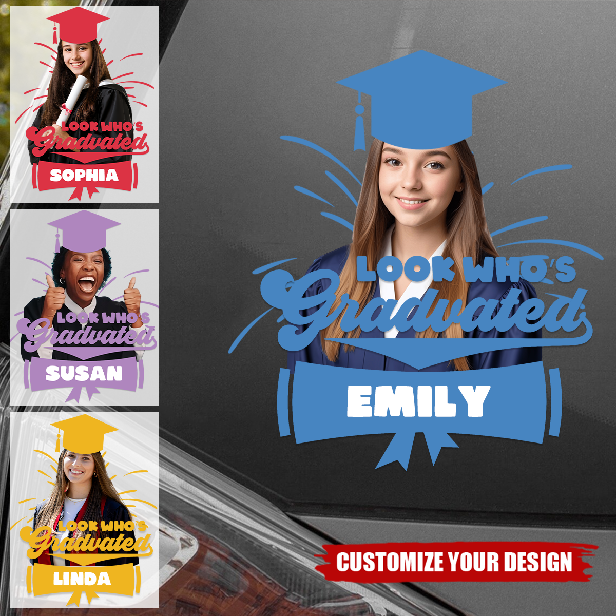 Class of 2026 Graduation Sticker - Personalized Photo Decal with Name
