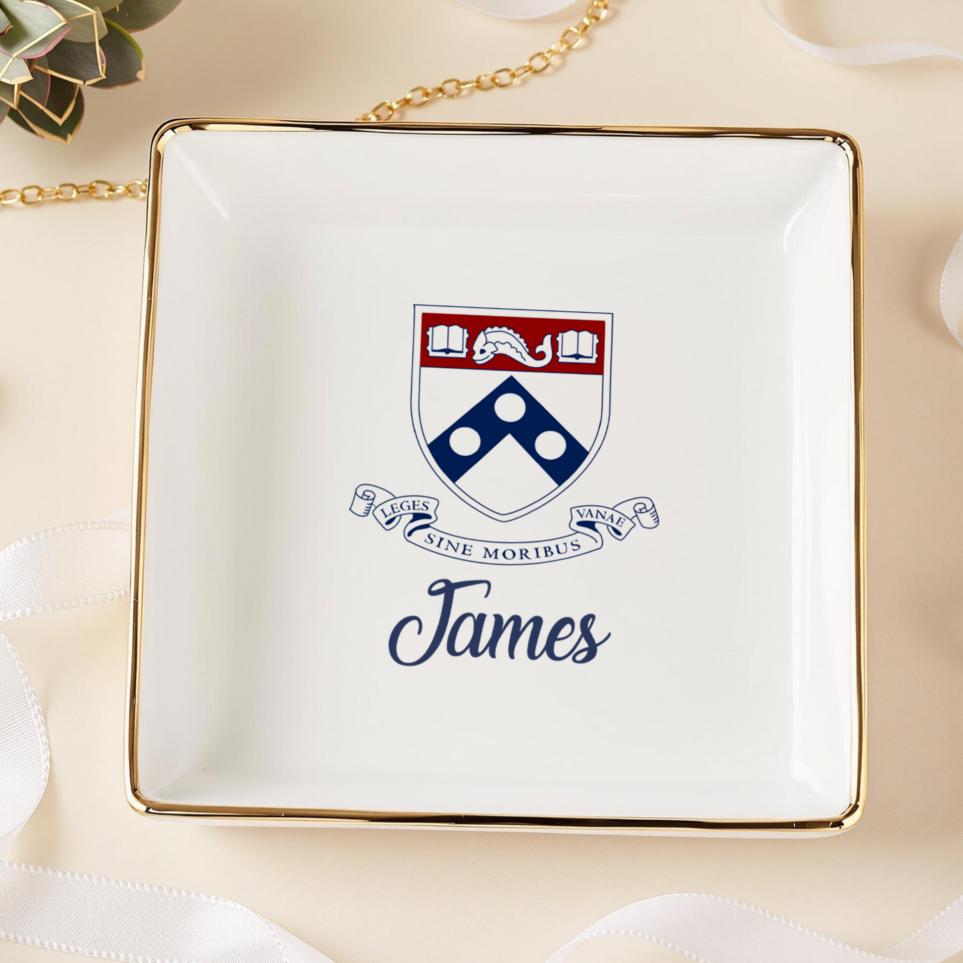 Custom School Logo Jewelry Dish - Personalized Graduation Gift for Class of 2026