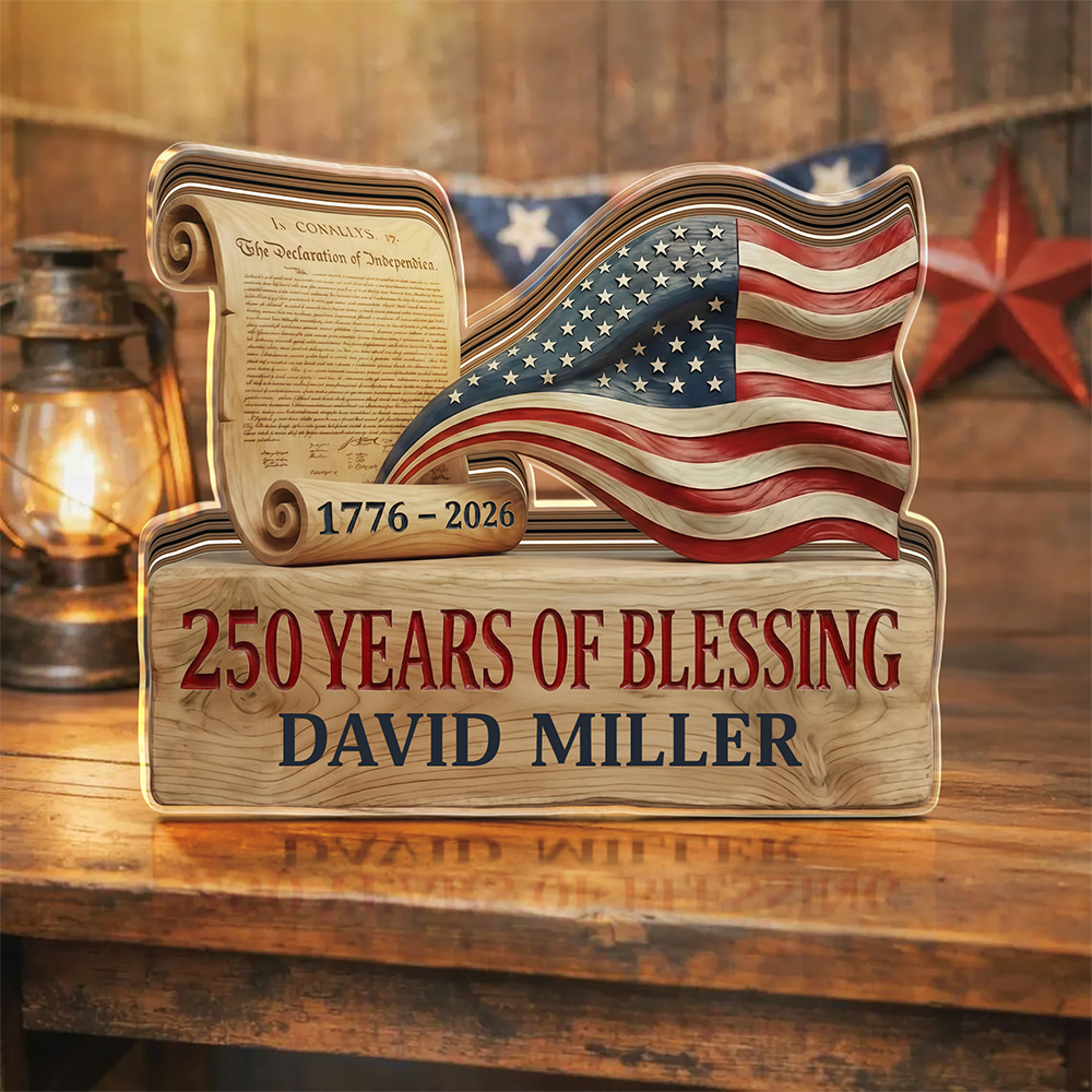 US 250 Years Of Freedom - Custom Name Acrylic Block Plaque