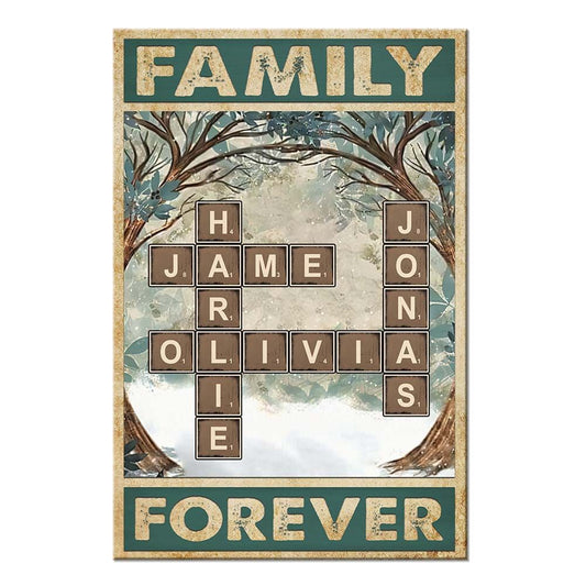 Family Forever - Personalized Scrabble Canvas / Poster