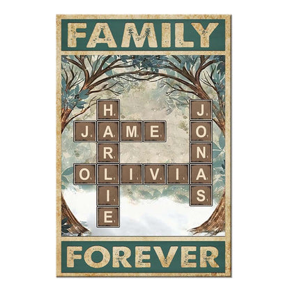 Family Forever - Personalized Scrabble Canvas / Poster