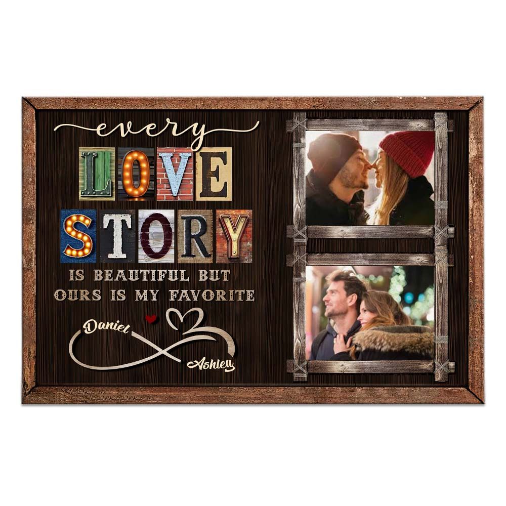 Personalized Every Love Story Is Beautiful Poster / Canvas - Custom Couple Photo Anniversary Gift