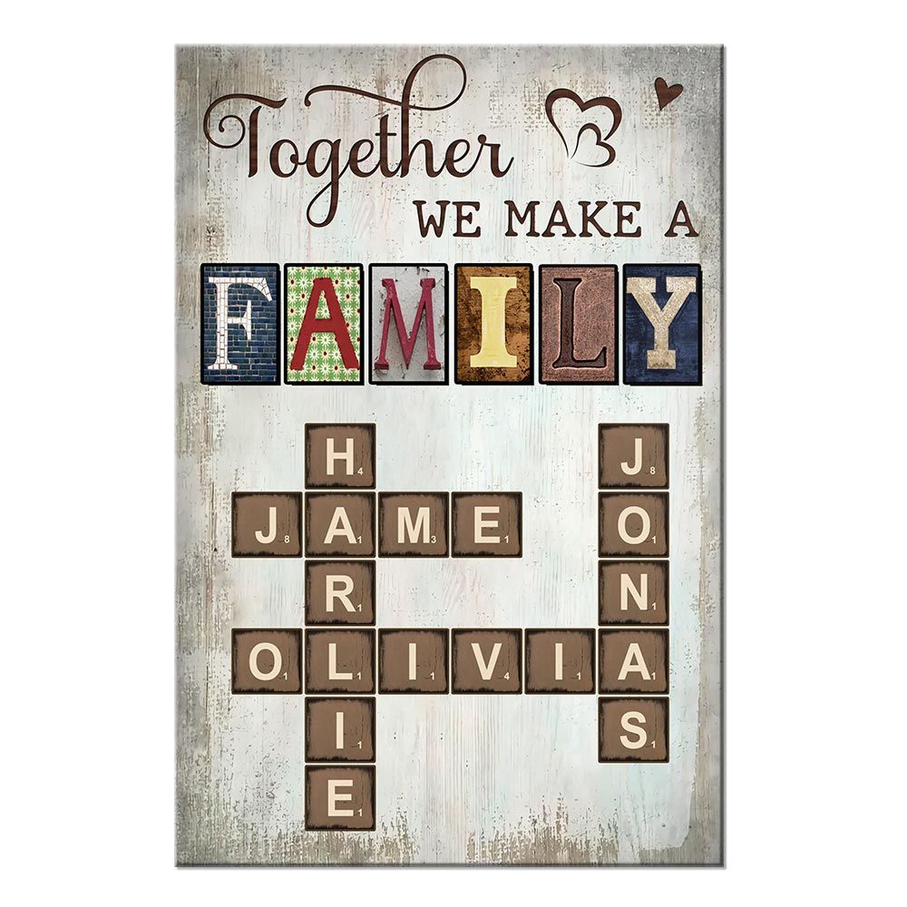 The Art Of Our Family - Personalized Crossword Puzzle Poster / Canvas
