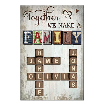 The Art Of Our Family - Personalized Crossword Puzzle Poster / Canvas