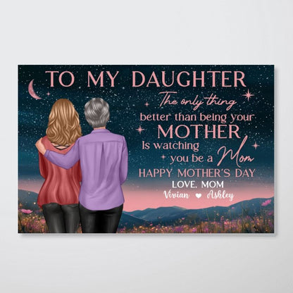 Heartfelt Personalized Canvas for Daughter: "Watching You Be a Mom" Quote