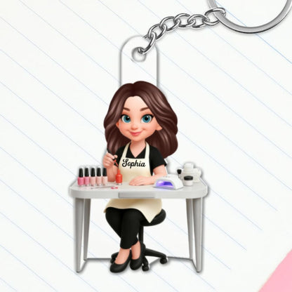 Nail Technician - Personalized Acrylic Keychain