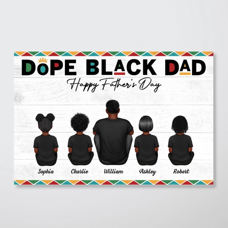 Personalized Dope Black Dad Poster / Canvas - Custom Heartfelt Father's Day Gift For Dad