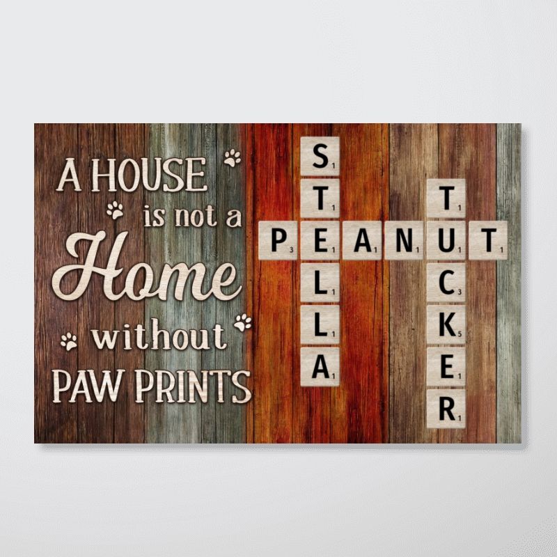 Personalized A House is Not a Home Without Paw Prints Canvas / Poster - A Tribute to Pet Lovers