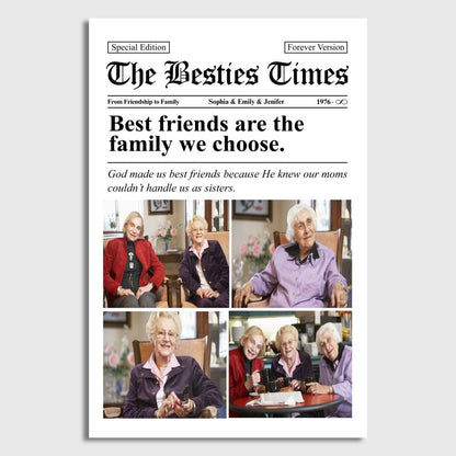 Personalized The Besties Times Poster / Canvas - Custom Friends Gift