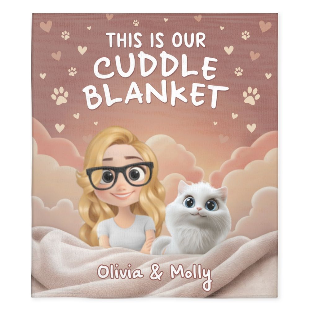 Personalized Custom Dreaming With Cats Blanket - Custom Gift for Cat Lovers