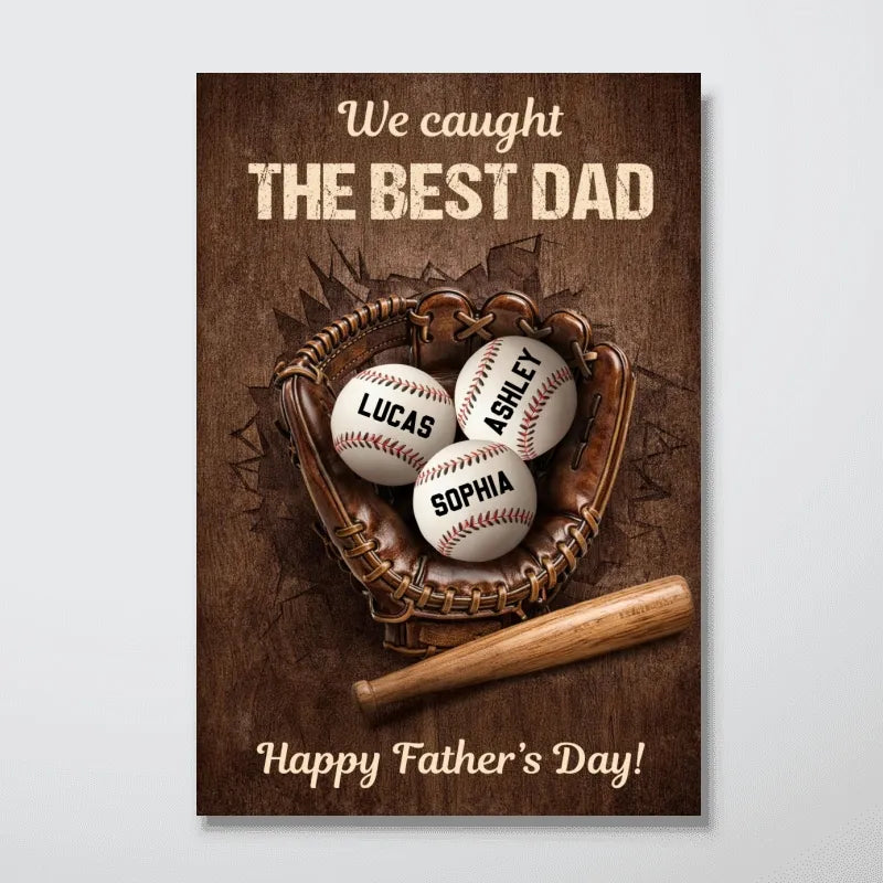 Personalized Baseball Dad Poster / Canvas - Custom Father’s Day Gift