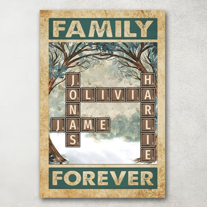 Family Forever - Personalized Scrabble Canvas / Poster