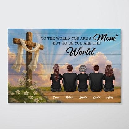 Personalized Family Poster for Mom: 'You Are The World' Mother's Day Gift