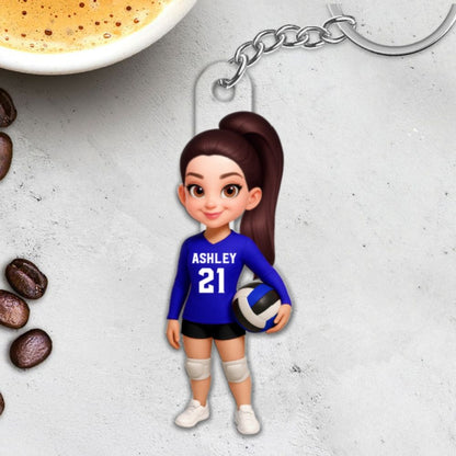 Proud Volleyball Player - Personalized Acrylic Keychain