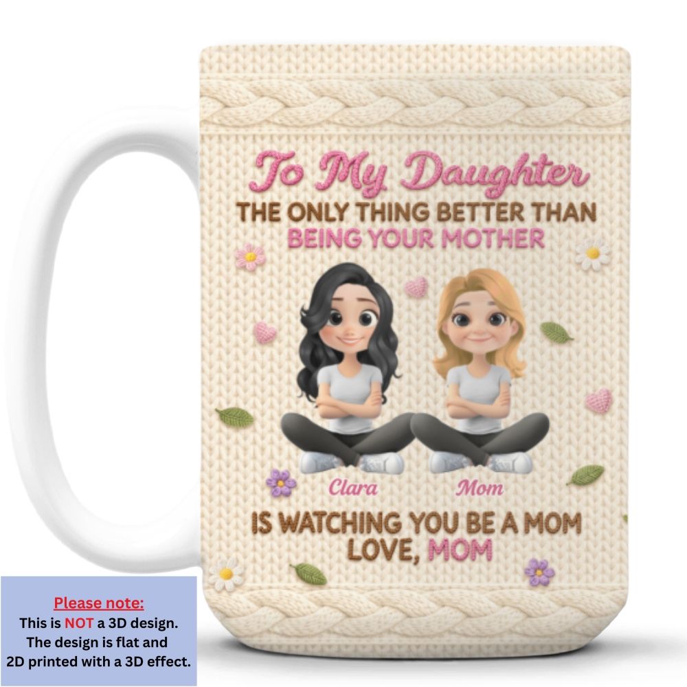 Watching You Be A Mom - Personalized Crochet Style Mug