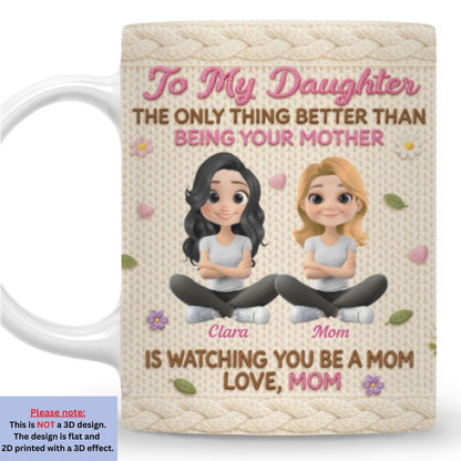 Watching You Be A Mom - Personalized Crochet Style Mug