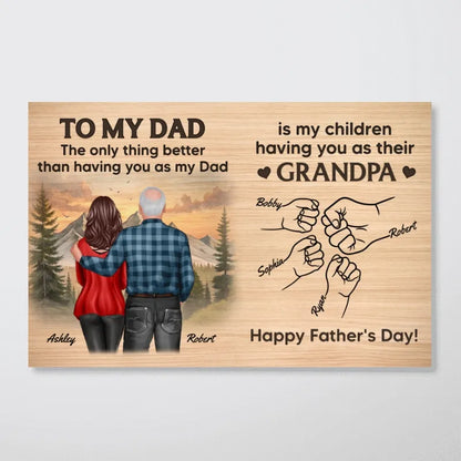 Personalized Fist Bump Grandpa Poster / Canvas - Father’s Day Gift from Daughter to Dad