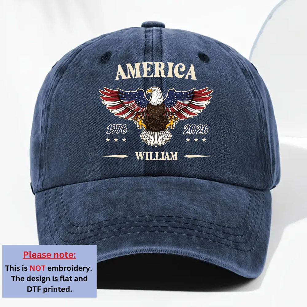 My Country - Personalized Vintage Washed Denim Cap