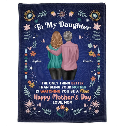 Custom Mother's Day Gift for Daughter: 'Watching You Be A Mom' Blanket