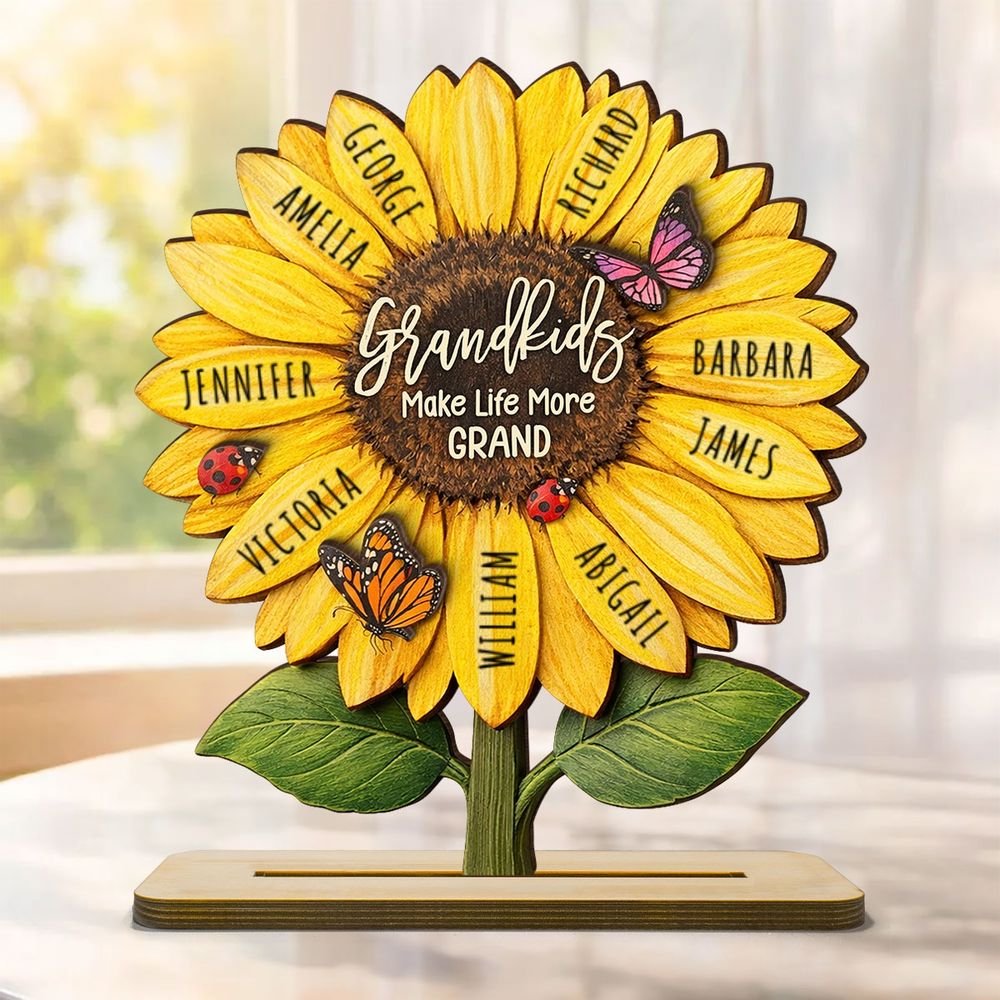 Grandkids Make Life More Grand - Personalized 2-Layered Wooden Plaque