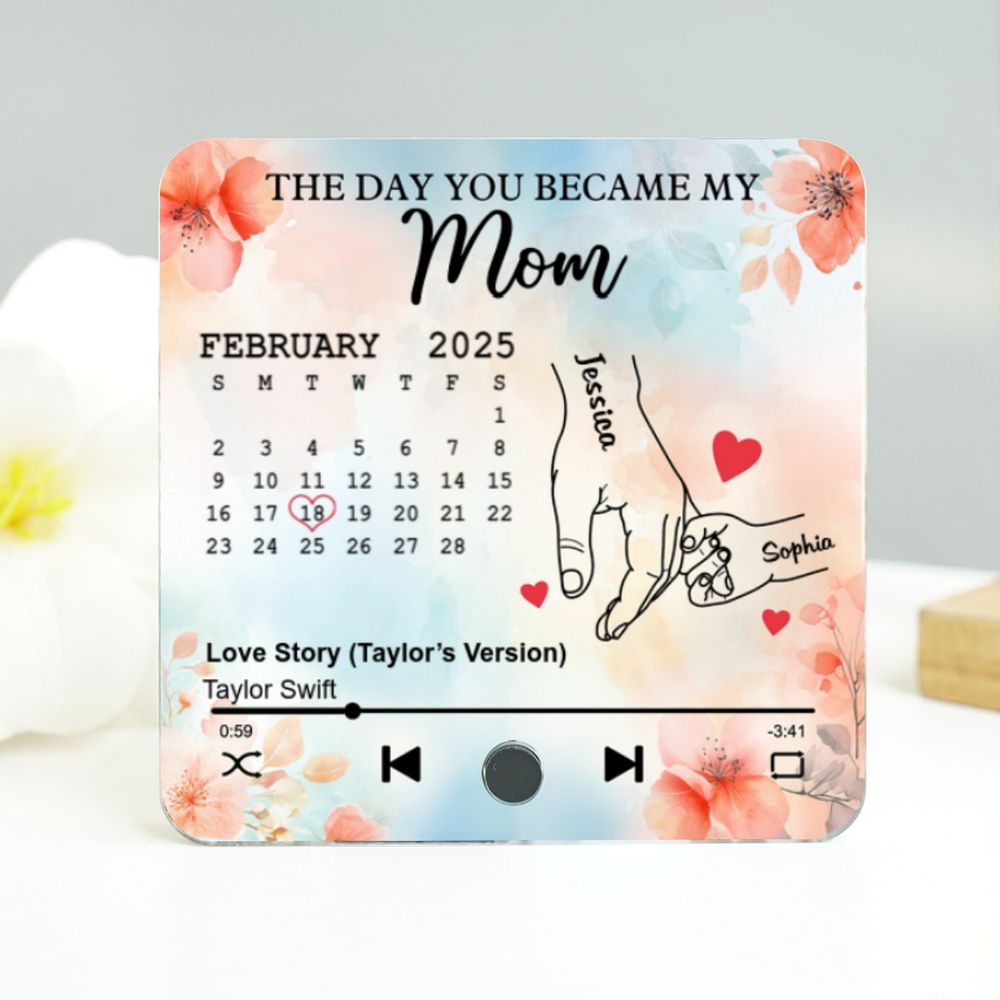 The Day You Became My Mom/Grandma - Personalized Acrylic Music Magnet