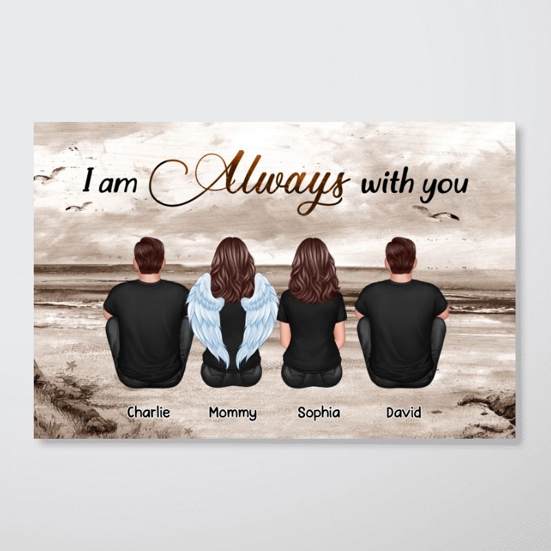 Personalized Memorial For Loved One Family Canvas: 'I Am Always With You' Sympathy Gift
