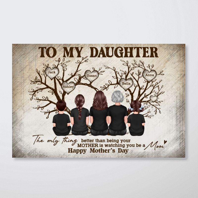 To My Daughter Happy Mother's Day - Personalized Tree Of Life Poster / Canvas