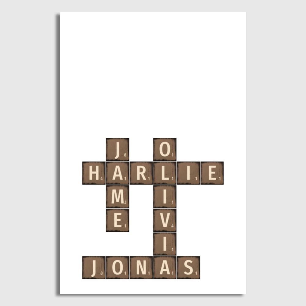 The Art Of Our Family - Personalized Crossword Puzzle Poster / Canvas