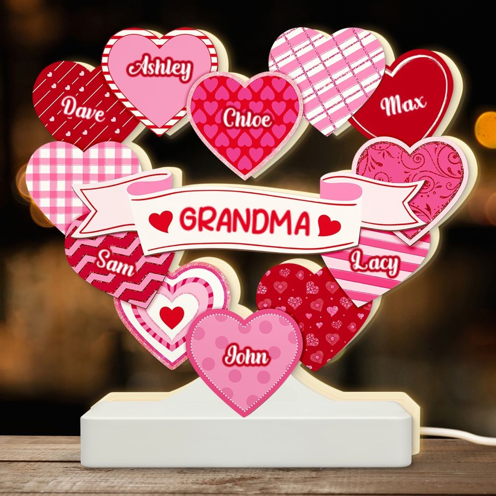 Personalized Grandma's Sweethearts Light Box - Coquette Valentine's Day Gift For Grandma