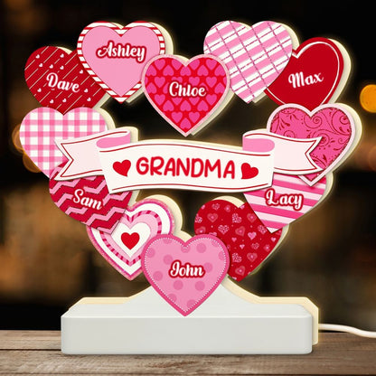 Personalized Grandma's Sweethearts Light Box - Coquette Valentine's Day Gift For Grandma