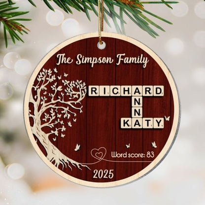 Family Tree of Life Crossword - Personalized Acrylic Ornament
