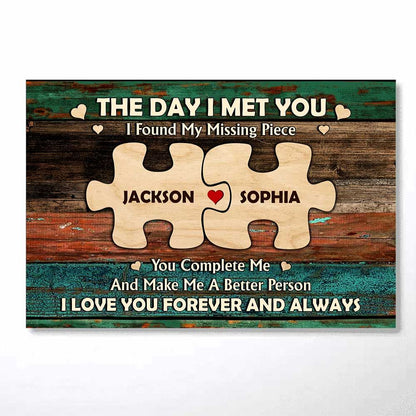 Personalized I Found My Missing Piece Poster / Canvas - Custom Anniversary Gift For Couples