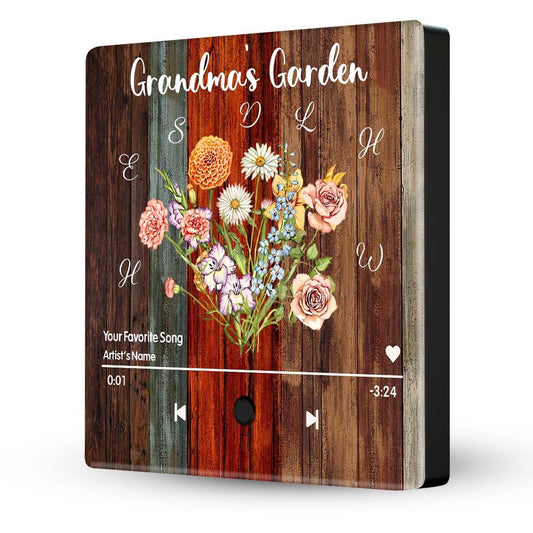 Birth Flower Acrylic Music Magnet - Personalized Gift Grandma