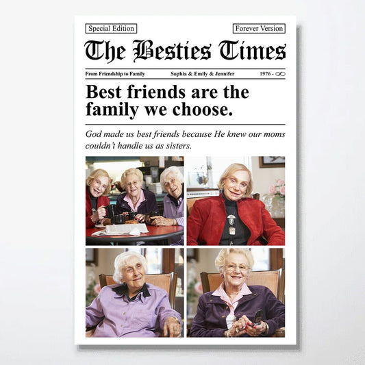 Personalized The Besties Times Poster / Canvas - Custom Friends Gift