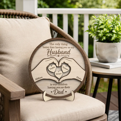 Plaque material and size view - Personalized Husband Plaque