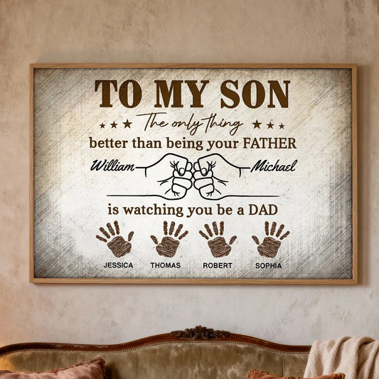Personalized “Watching You Become A Dad” Vintage Poster / Canvas - Father’s Day Gift for Son