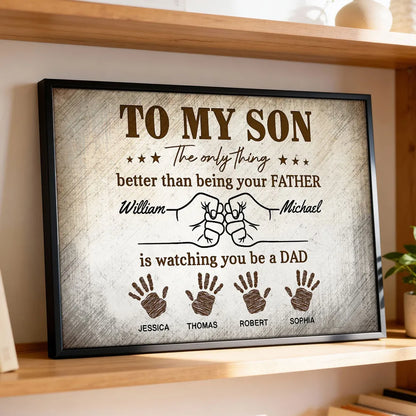 Personalized “Watching You Become A Dad” Vintage Poster / Canvas - Father’s Day Gift for Son