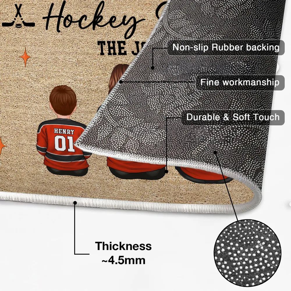 Pardon The Noise, It’s Just Hockey Season Personalized Doormat - Gift for Hockey Families