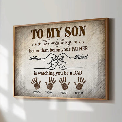 Personalized “Watching You Become A Dad” Vintage Poster / Canvas - Father’s Day Gift for Son