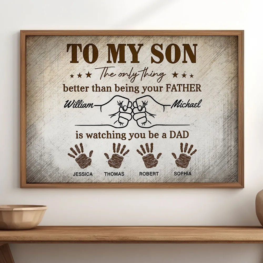 Personalized “Watching You Become A Dad” Vintage Poster / Canvas - Father’s Day Gift for Son