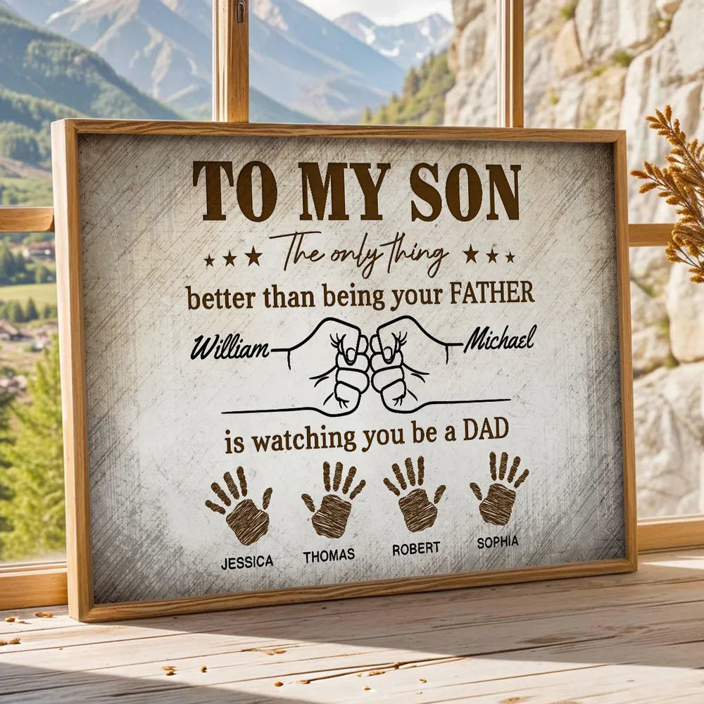 Personalized “Watching You Become A Dad” Vintage Poster / Canvas - Father’s Day Gift for Son