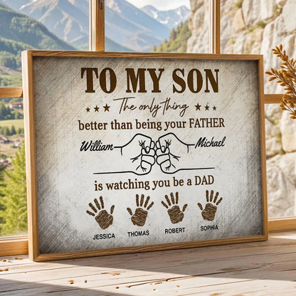 Personalized “Watching You Become A Dad” Vintage Poster / Canvas - Father’s Day Gift for Son