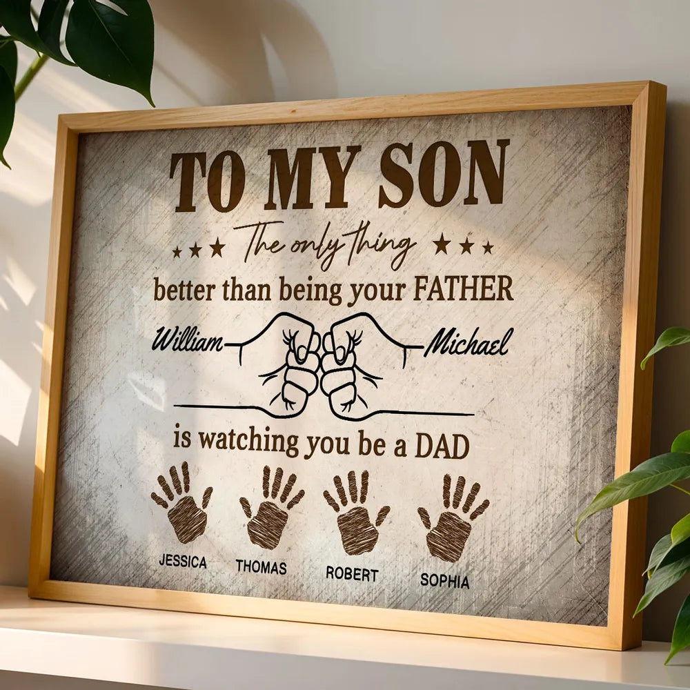 Personalized “Watching You Become A Dad” Vintage Poster / Canvas - Father’s Day Gift for Son